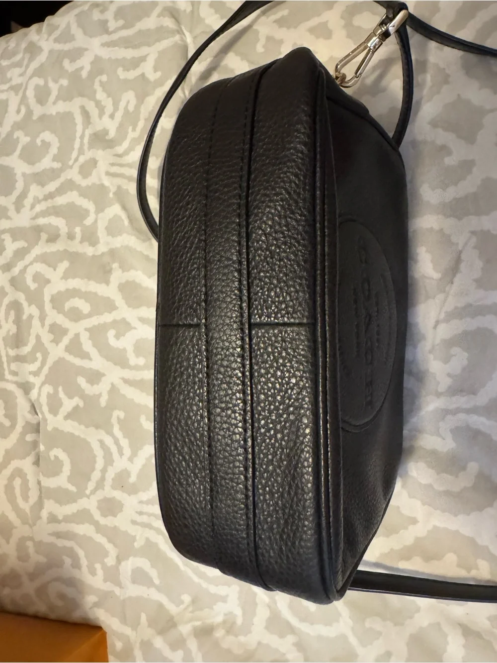 Coach Black Pebbled Leather Camera Crossbody